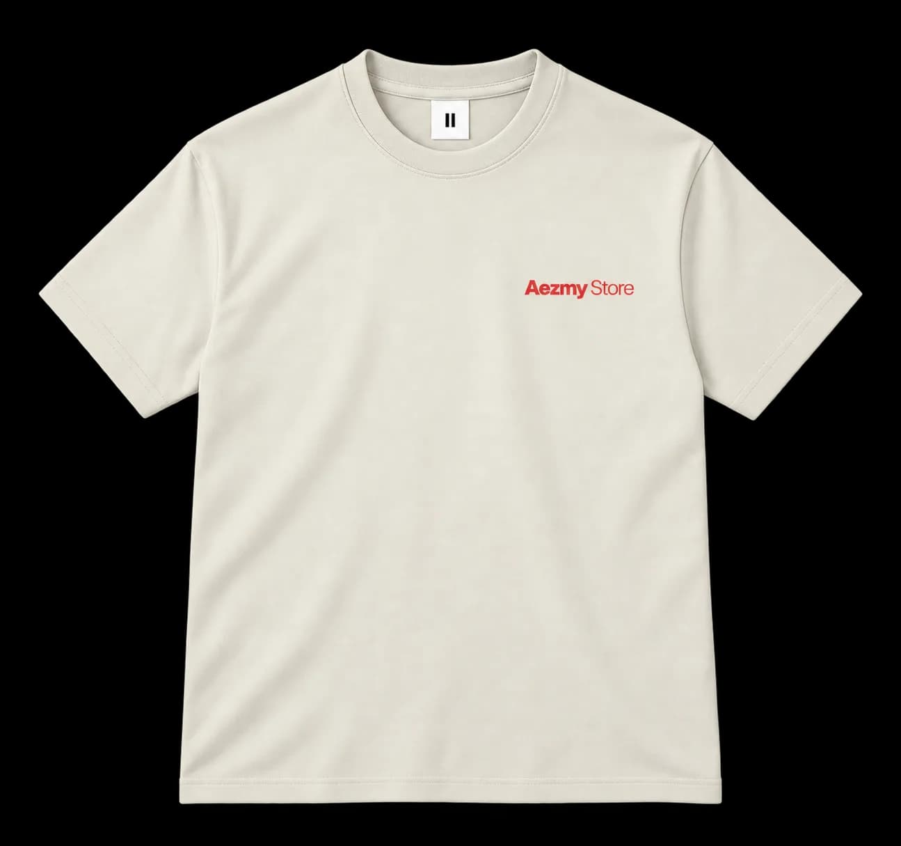 Aezmy Store tee, beige — front